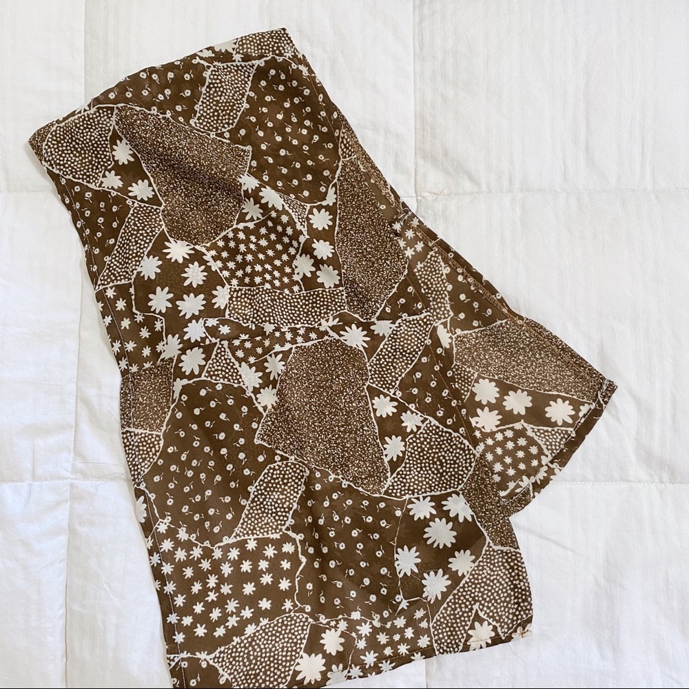 Vintage Brown Printed Boho Scarf